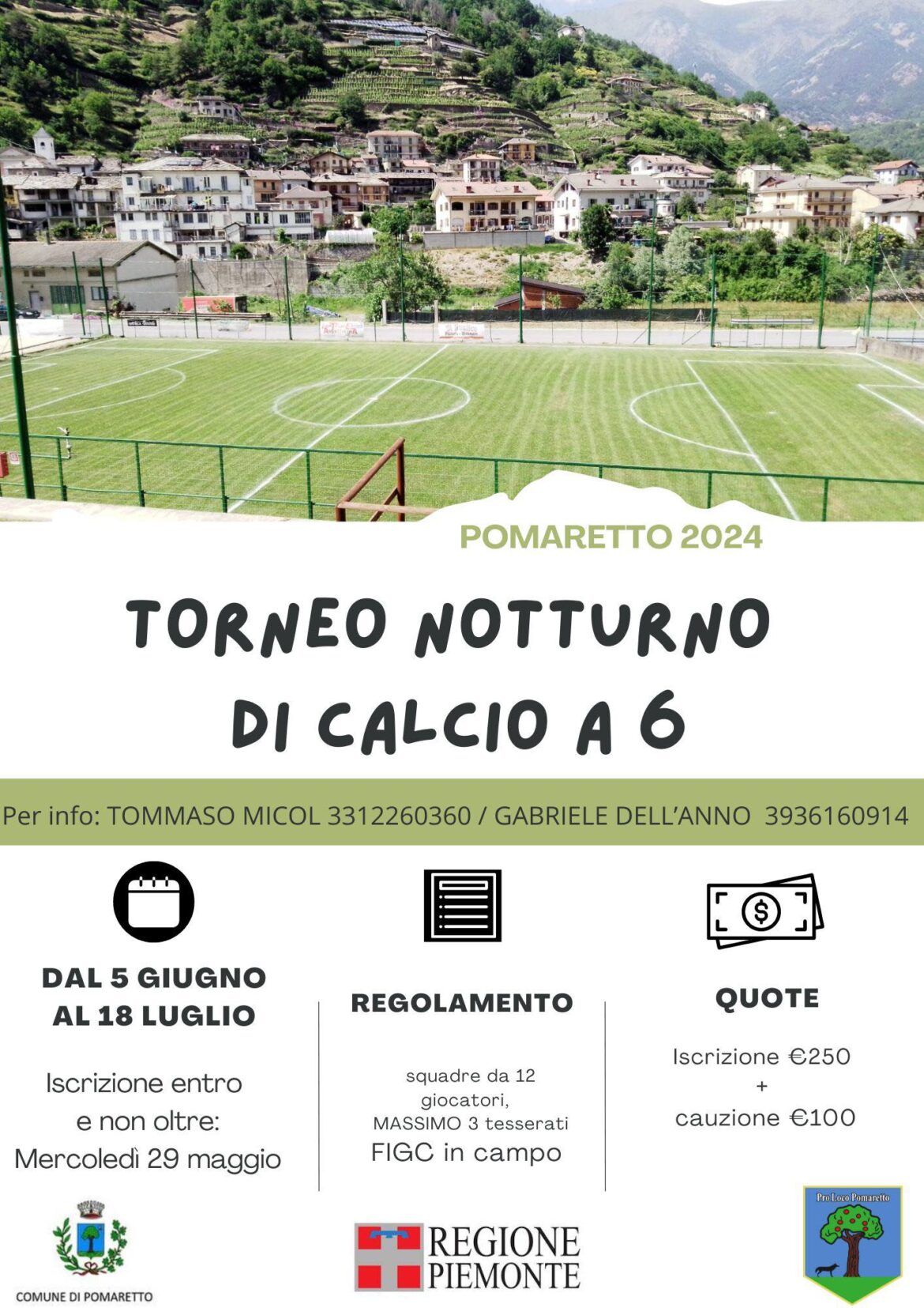 Torneo notturno calcio a 6 Pomaretto 2024