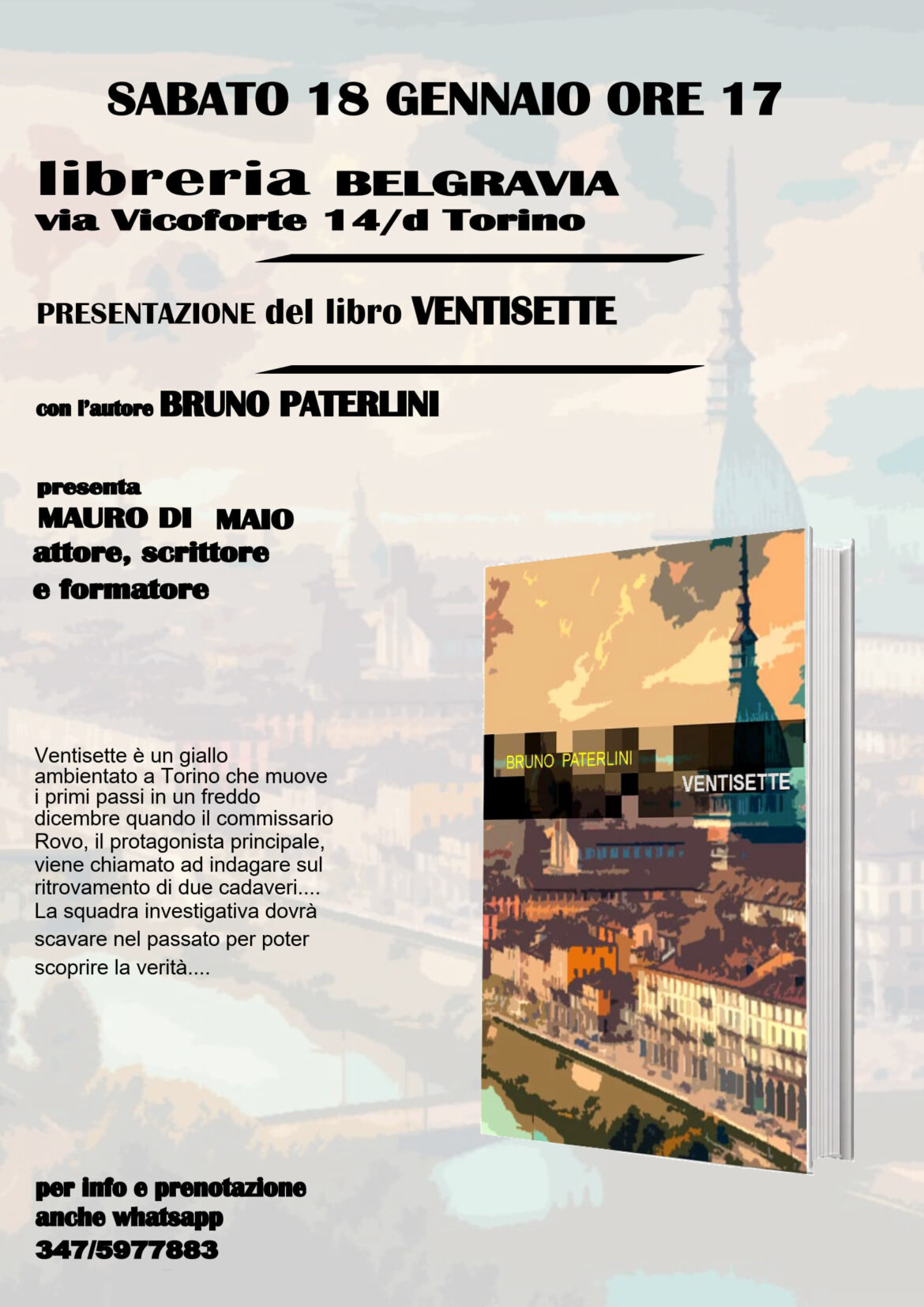 Ventisette di Bruno Paterlini presentazione presso la libreria Belgravia